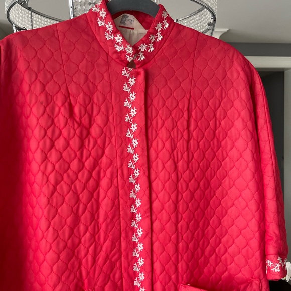 Vintage quilted nylon zip up dressing gown size small - Picture 4 of 17